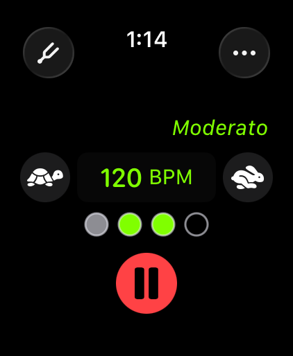 Built-in metronome at 120 BPM